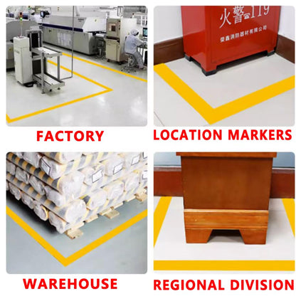SWRT 2" x 110FT Yellow Floor Marking Tape and Dance Splicing Tape, Caution Gym Floor Tape Warning Safety Stripe Tape for Floor Marking, Athletics, School, Restaurants, Equipment and More