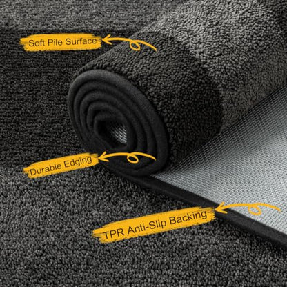 BSICPRO Dog Door Mat 35"x59", Charcoal Gray Dirt Trapping Mud Mat - color: Charcoal Gray, size: 35"x59"