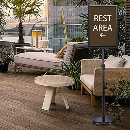 Adjustable Pedestal Sign Stand, Floor Standing Sign Holder for Display
