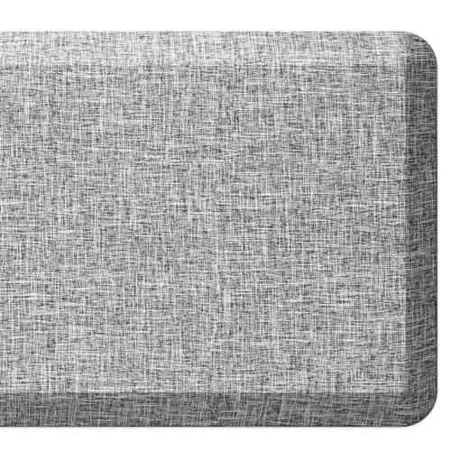 Anti Slip 3/4 inchs Anti Fatigue Kitchen Floor Mat, Ergonomic Comfort Standing Mat, Waterproof Kitchen Runner for Home, Kitchen, Office, Laundry, Garage (Light Gray, 24" x 70" -0.75") - size: 70"L x 24"W x 0.8"Th