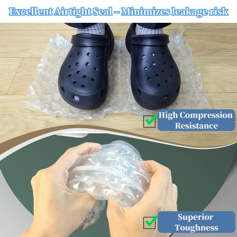 Inflatable Bubble Cushioning Wrap Roll for Packing, Bottle Shipping Protector Space Saving Packing Material for Fragile Items Large Air Pillows for Shipping Moving supplies, 13.7 in*131.23 ft - size: 13.7in*131ft