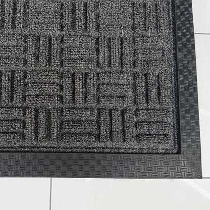 ULTRALUX Indoor Outdoor Rubber Scraper Door Mat, Non-Slip 47”x71” Dark Gray - size: 47” x 71”