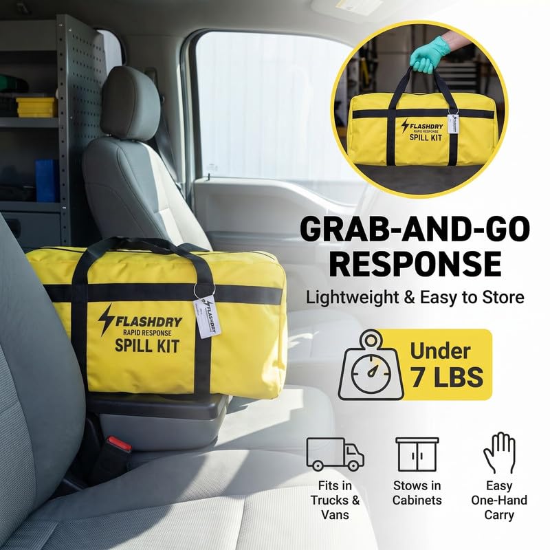 FlashDry Portable Universal Spill Kit Bag- Hazardous Clean Up Kit - Single - size: Single, style: No Absorbent