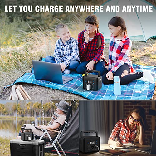 200W Portable Power Station, 120Wh Power Bank with AC Outlet 120V - color: Black Blue