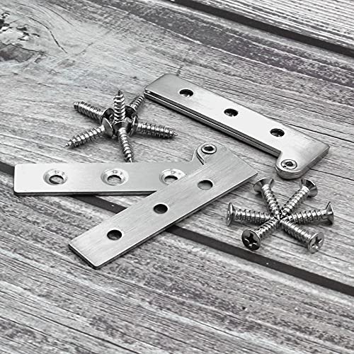 4Pcs 4 Inch 360 Degree Rotatable Door Pivot Hinges, Stainless Steel Hinge Door Pivot Hinge with Screws, for Windows Door Cabinet Cupboard - size: 4Inch