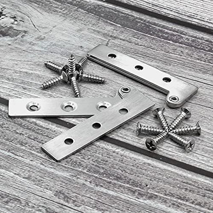 4Pcs 4 Inch 360 Degree Rotatable Door Pivot Hinges, Stainless Steel Hinge Door Pivot Hinge with Screws, for Windows Door Cabinet Cupboard - size: 4Inch