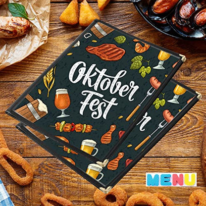 2PCS Menu Covers 8.5" x 11" Restaurant Menu Holder 4 Page 8 View Transparent Menu Sleeve,Fits A4 Size Paper for Restaurant Menu Home Project Office Daily Paper Chores and etc - size: 2 pack 4 page / 8 view - 8.5" x 11"
