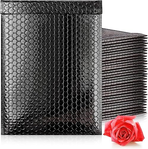 Secure Seal #0 6x10 Inch Black Glamour Metallic Bubble Mailers Pack of 500 Shiny Padded Envelopes - color: Black, size: #0 6x10” – 500 Pack
