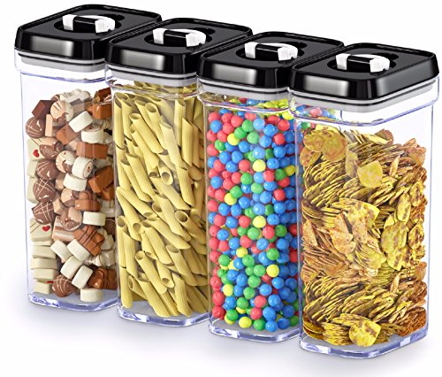 DWËLLZA KITCHEN Airtight Food Storage Containers with Lids – 4 Piece Set Air Tight Kitchen Storage Containers Clear Pantry Organization and Storage Set BPA-Free - Keeps your Food Fresh & Dry - color: 03 - 1.4 Liters (Set of 4)