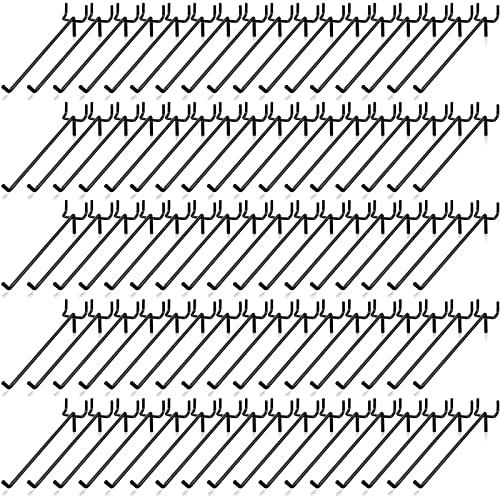 Shimeyao 100 Pcs Peg Board Hooks Stainless Steel Pegs,8 Inch,Black - color: Black, size: 8 Inch