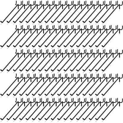 Shimeyao 100 Pcs Peg Board Hooks Stainless Steel Pegs,8 Inch,Black - color: Black, size: 8 Inch