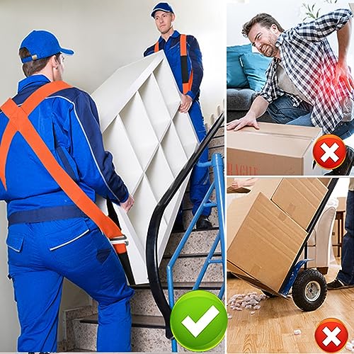 Moving Straps Adjustable, Furniture Moving Lifting Straps for 2 Movers，Shoulder Lifting System for Move Furniture, Appliances, Mattresses, Heavy Objects up to 800 lbs - color: Orange New
