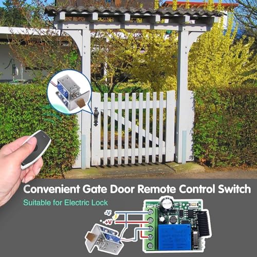 QIACHIP KR3001A DC 5V 6V 9V 12V 24V 60V Wireless Remote Switch 433Mhz 1 Channel Relay Receiver Momentary Toggle with 2 Transmitter for Gate Door,LED,Car - style: 1 receiver+ 2 transmitters