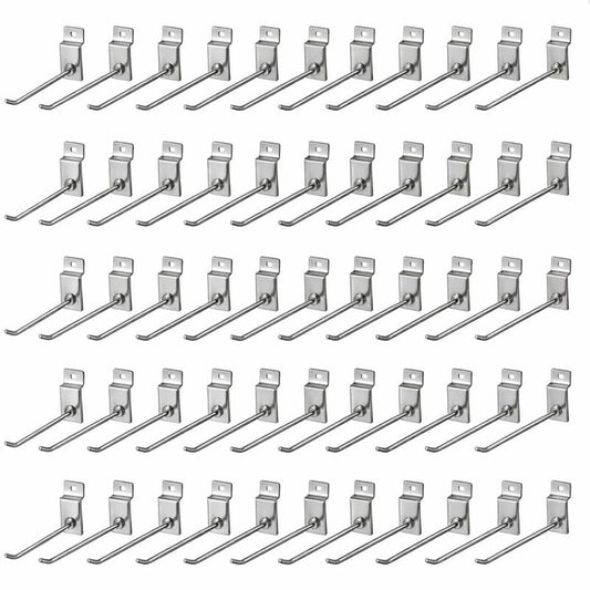 Pack of 25 Slatwall Hooks for Retail Display - 8 Inches Slat Wall Heavy Duty Hanging Hook - Silver Metal Slatwall Peg Hook - Retail Store Display Rack Organizer - color: Silver, size: 8 Inch - Pack of 25