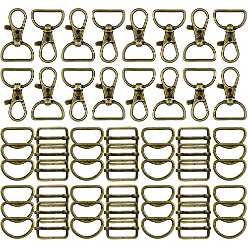 Hotop 56 Pcs D Rings Purse Hardware for Bag Making, 25 mm, Bronze - color: Bronze, size: 25 mm
