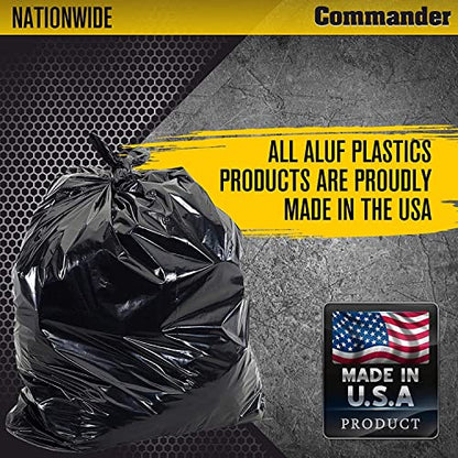 Commander 42 Gallon 2.5 MIL Black Heavy Duty Garbage Trash Bags - 32" x 46" - Pack of 20 - For Contractor, Industrial, Institutional, & Commercial - style: 42 Gal, 2.5 Mil, 20 Count