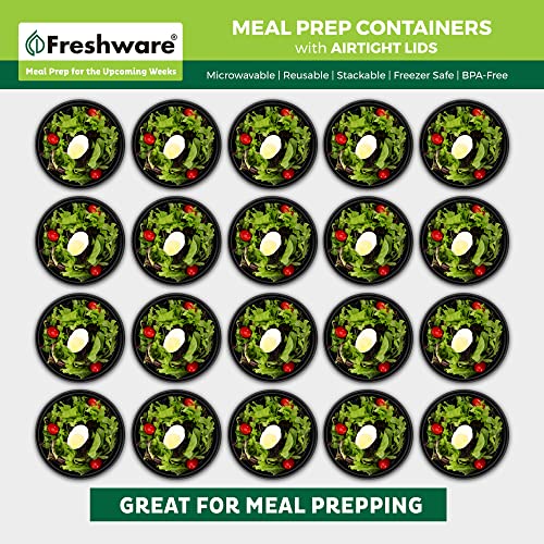 Freshware Meal Prep Containers with lids [150 Pack] Food Storage Containers, Bento Box, BPA-Free, Stackable, Microwave, Dishwasher, Freezer Safe, 32 Oz, Black - size: 28OZ-150PK
