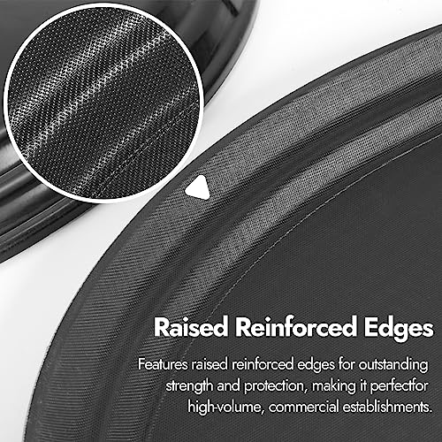 CURTA 2-Pack Restaurant Grade Non-Slip Tray, NSF, Oval 24-Inch x 29-Inch, Plastic Rubber Lined Round Serving Tray, Black - color: Black-oval, size: 29 Inch x 24 Inch x 1 Inch