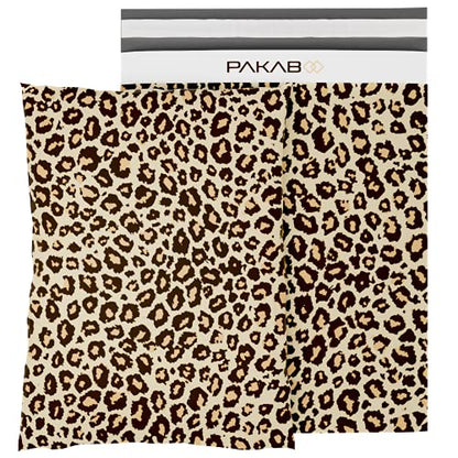 PAKABOO Poly Mailer Shipping Bags 10x13 Inch, 100 Pack, Non-Padded Envelopes with Tamper Proof Self-Seal, Leopard Brown Print Packaging - color: Leopard Brown, size: 10 x 13 inch
