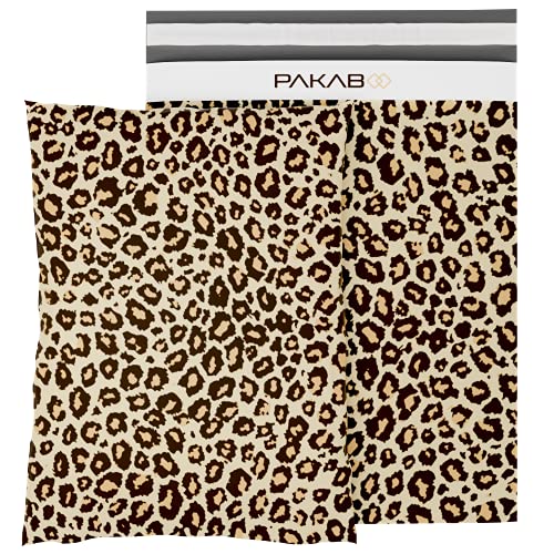 PAKABOO Poly Mailer Shipping Bags 10x13 Inch, 100 Pack, Non-Padded Envelopes with Tamper Proof Self-Seal, Leopard Brown Print Packaging - color: Leopard Brown, size: 10 x 13 inch