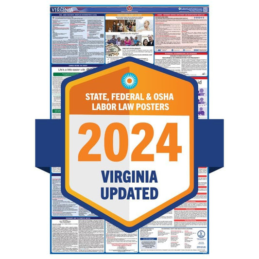 Labor Law Poster Virginia 2027, State, Federal Workplace Notices 26 x 39.5 - style: Laminated