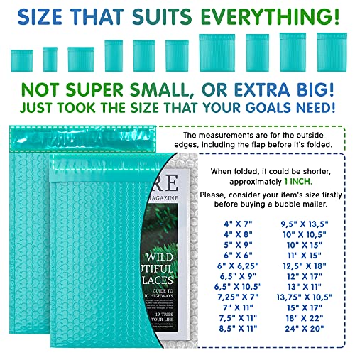 Poly Bubble Mailers, 5 x 9 Inch Teal Padded Mailers, Self Seal Shipping Envelopes, Lightweight Poly Mailer Bags, Waterproof Mailing Bags, Pack of 25 - color: Teal, size: 5" x 9" / 25 Pack