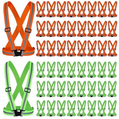 Hercicy Reflective Vest High Visibility Safety Vests Bulk - color: Green, Orange