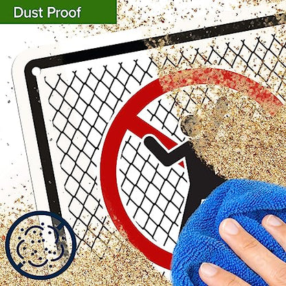 No Playing Or Climbing On Fence Sign, 7x10 Inches, 55 mil thick HDPE (high - size: 7x10 - Polyethylene