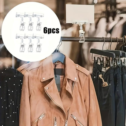 10pcs Clear Plastic Signage Clips for Shelves, Retail Price Tag Holders for Office, Reading, Dining Use