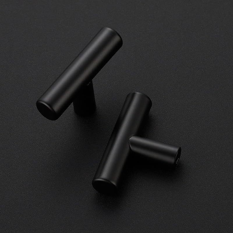 3 Pack Black Cabinet Knobs, 2in Length T Bar Drawer Pulls - color: Matte Black, size: 3 Pack, style: T Bar