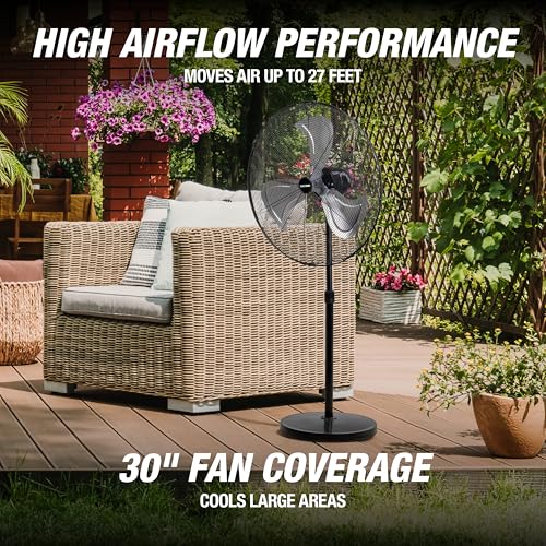OEMTOOLS 30 Inch Oscillating Pedestal Fan 7800 CFM with Adjustable Height - size: New 30 Inch