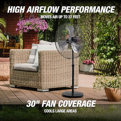 OEMTOOLS 30 Inch Oscillating Pedestal Fan 7800 CFM with Adjustable Height - size: New 30 Inch
