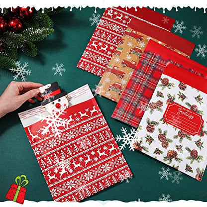 Yexiya 32 Pcs Christmas Bubble Mailers 8.3 x 9.3 Inch Christmas Padded Envelopes Self Adhesive Shipping Bags Holiday Mailing Envelopes Waterproof Postal Bag for Xmas Mailing Packaging (Vintage Style)