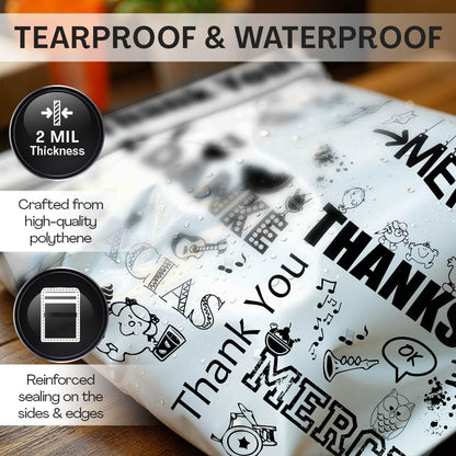 Shop4Mailers 6 x 9 Glossy Decorative Thank You Plastic Poly Mailer Bags Waterproof Shipping Mailing Envelope 2 Mil – Permanent Adhesive Seal (100 Pack, Multi-Language) - size: 6 X 9
