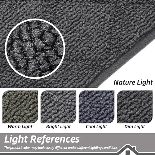 BEQHAUSE Dirt Trapper Door Mat 20" x 32" Non-Slip Washable, Dark Grey - color: Dark Grey, size: 20" X 32" (Rectangular)