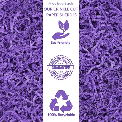 Art Secret 2LB Crinkle Cut Paper Shred Filler - Biodegradable Packing for Gift Baskets, Boxes, and Crafts - Eco-Friendly Cushion for Christmas, Weddings, Birthdays (Purple) - color: Purple