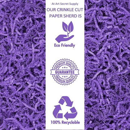 Art Secret 2LB Crinkle Cut Paper Shred Filler - Biodegradable Packing for Gift Baskets, Boxes, and Crafts - Eco-Friendly Cushion for Christmas, Weddings, Birthdays (Purple) - color: Purple