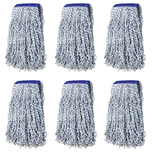 KLEEN HANDLER Cut End Finish Mop Head Replacement,Universal Headband, 6Pack - size: 6 Pack