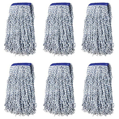 KLEEN HANDLER Cut End Finish Mop Head Replacement,Universal Headband, 6Pack - size: 6 Pack