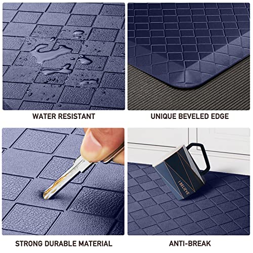 HappyTrends Kitchen Floor Mat - 4/5 Inch Thick Anti-Fatigue Kitchen Rug - color: Blue, size: 28"L x 17.3"W x 0.8"Th