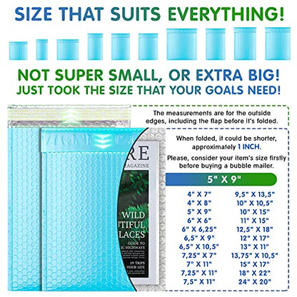 Poly Bubble Mailers, 10,5 x 16 Inch Light Blue Padded Mailers, Self Seal Shipping Envelopes, Lightweight Poly Mailer Bags, Waterproof Mailing Bags, Pack of 200 - color: Light Blue, size: 10,5" x 16" / 200 Pack