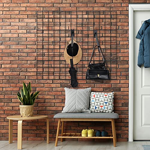 Therwen 4 Pcs Gridwall Waterfall Hangers with 5 Hooks Metal Gridwall Accessories 16.5 Inch Square Tubing Straight Arm Garment Hook for Home Shop Retail Clothing Display(Black)