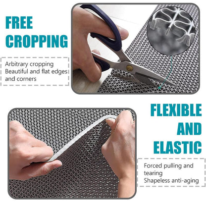 Anti Slip Drainage Mat Cutable Pool Flooring Bathroom Mats 3FTX15FT PVC Mesh Rubber Matting Heavy Duty for Garage Restaurant Basement Commercial Kitchen - size: 3FTX15FT