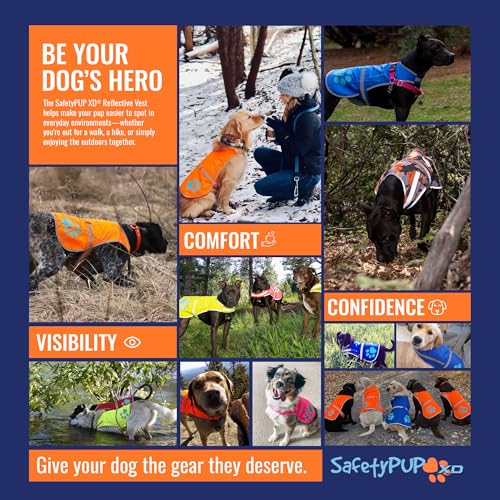 Blaze Orange Dog Vest. Reflective High Visibility in Hunting & Wooded Areas - size: Large