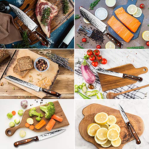 15 Pieces Kitchen Knife Set with Block and Sharpener - color: Wooden