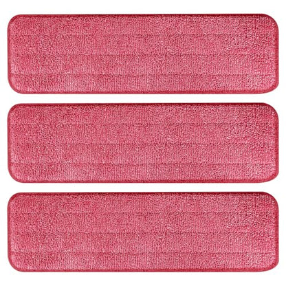 AmaVins 3 Pack Microfiber Cleaning Pads, Reusable Microfiber Mop Pads for 18 Inch Mop, Hardwood Floor Replacement Cleaning Mop Pads, Machine Washes - color: A-red 3 Pack 01