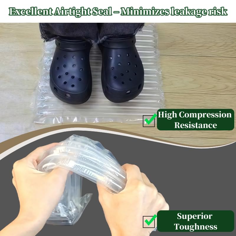 Air Bubble Cushioning Wrap Roll for Shipping Packaging, 8in*162ft Thick Heavy Duty Packing Materials for Fragile Items, Inflatable Air Pillows for Shipping Alternative to Packing Peanuts Popcorn - size: 7.87*164ft