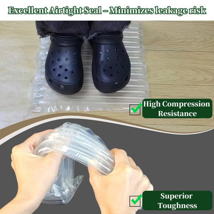 Air Bubble Cushioning Wrap Roll for Shipping Packaging, 8in*162ft Thick Heavy Duty Packing Materials for Fragile Items, Inflatable Air Pillows for Shipping Alternative to Packing Peanuts Popcorn - size: 7.87*164ft