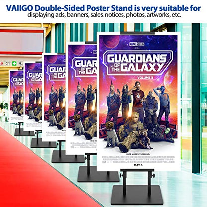 2Pack Poster Stand for Display, Heavy Duty Floor Standing Sign Holder, Double-Sided Poster Board Stand, Adjustable Height Up to 80 inch, Outdoor Banner Stand for Board & Foam Display, Black - size: 2 Pack Poster Stand