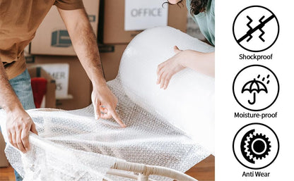2 Pack-12inchx72ft Total 3/16" Air Bubble Cushioning Wrap Roll, Bubble Wrap for Protection Packaging Mailers, Nylon Wrap Rolls Moving Cushioning Supplies for Moving/Insulation, Perforated Every 12”